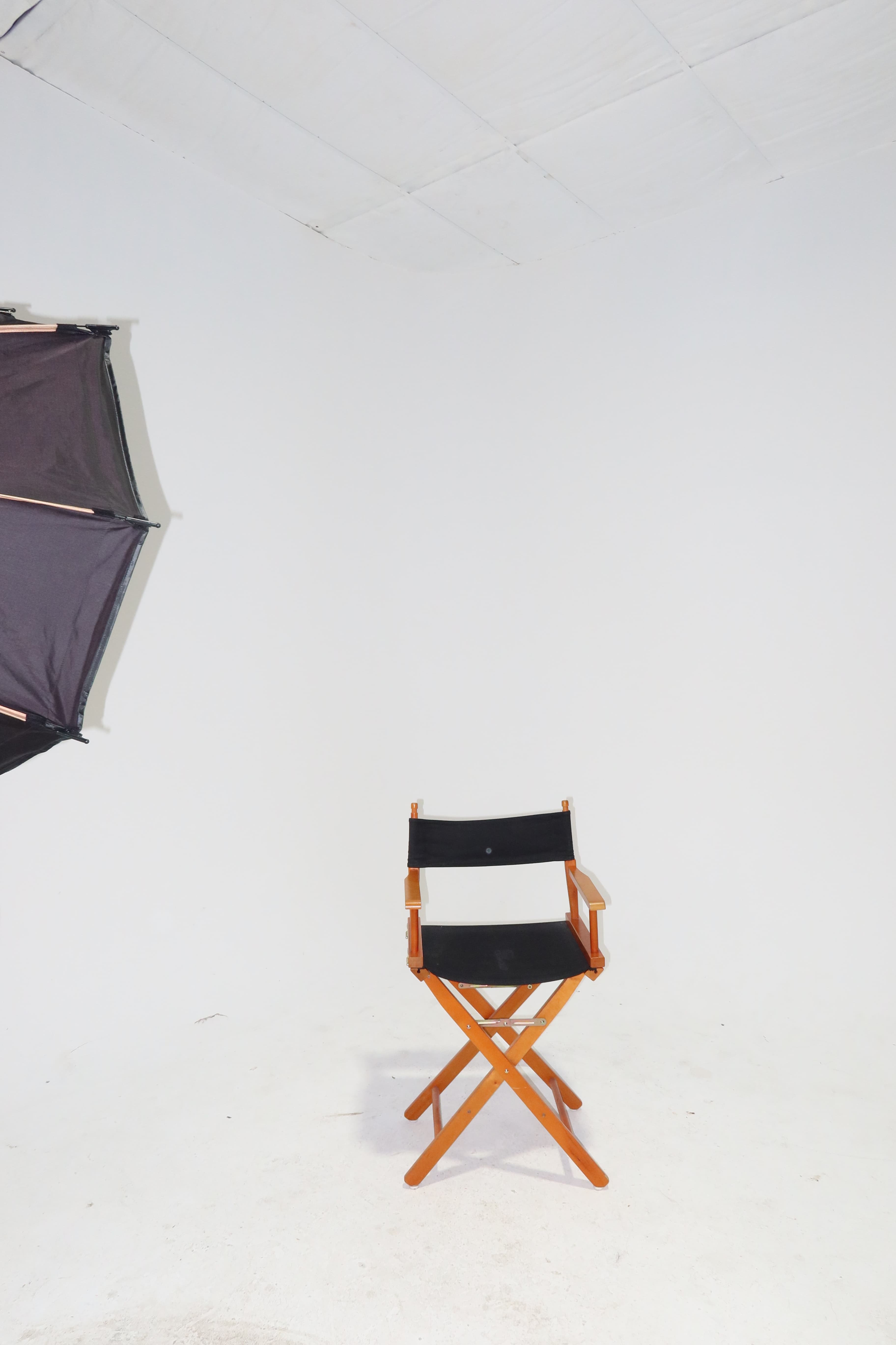 Studio chair set for an on-location beauty appointment